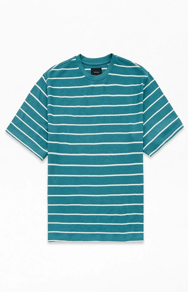 PacSun Green Island Textured Stripe T-Shirt
