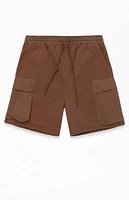 PacSun Fleece Brown Cargo Sweat Shorts