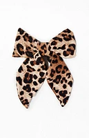 LA Hearts Leopard Big Bow Barrette