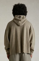 Fear of God Essentials Heather Grey Sweater Knit Hoodie