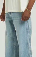 PacSun Light Indigo Tonal Stripe Extreme Baggy Jeans