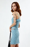 Daisy Street Bubble Lace Mid Rise Mini Skirt