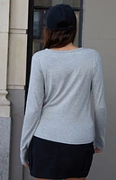 John Galt Silver Leah Long Sleeve Top