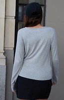 John Galt Silver Leah Long Sleeve Top