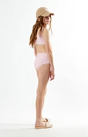 Pacsun Kids Pink Scrunch Tank & High Waisted Bikini Set