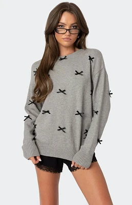 Edikted Satin Bow Oversized Sweater