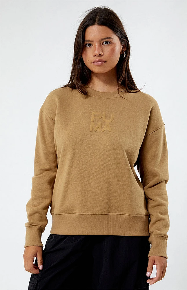 Puma Beige Infuse Crew Neck Sweatshirt