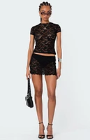 Edikted Kaori Sheer Lace T-Shirt