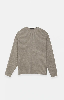 Fear of God Essentials Heather Grey Heavy Waffle Knit Crew Neck Sweater