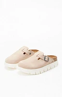 Birkenstock Women's Suede Boston Chunky Clog Warm Sand