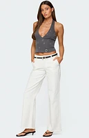 Edikted Sakura Grommet Halter Top