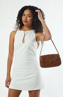 LA Hearts Linen Keyhole Mini Dress