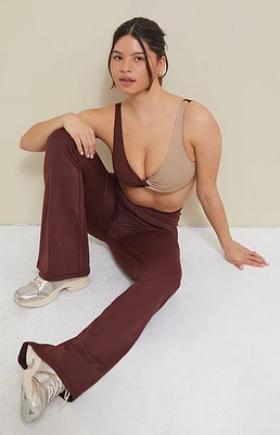 PAC 1980 WHISPER Active Brown Franchise Flare Yoga Pants