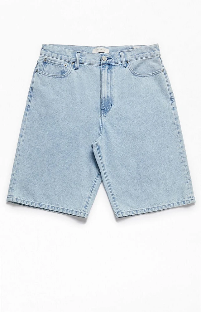 PacSun Light Indigo Extreme Baggy Denim Shorts