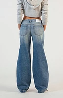 Pacsun Casey Tinted Low Rise Baggy Jeans Dark Indigo