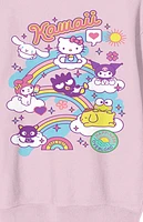 Hello Kitty & Friends Riding Rainbow Crew Neck Sweatshirt