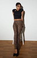 LA Hearts Leopard Knit Flare Pants