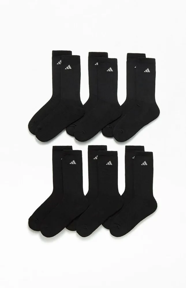 adidas 6 Pack Black Crew Socks
