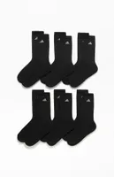 adidas 6 Pack Black Crew Socks