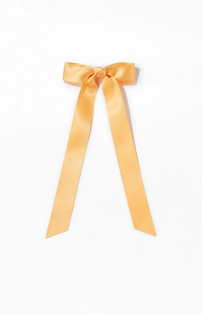 LA Hearts Orange Satin Bow Barrette