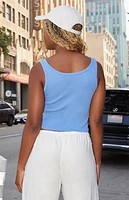 John Galt Light Blue Button Tank Top