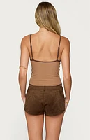 Edikted Contrast Sheer Mesh Cut Out Bodysuit