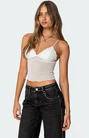 Edikted Malika Lacey Sheer Mesh Tank Top