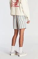 PacSun Blue Striped Crochet Volley Shorts