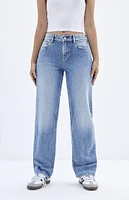 PacSun Jordyn Stretch Medium Indigo Low Rise Straight Leg Jeans