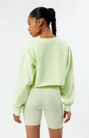 Raw Cut Cropped Crew Neck Sweatshirt