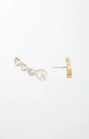 Ettika Teardrop Crystal Three-In-One Ear Crawlers