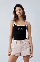 PacSun Eco Pink High Waisted Denim Festival Shorts