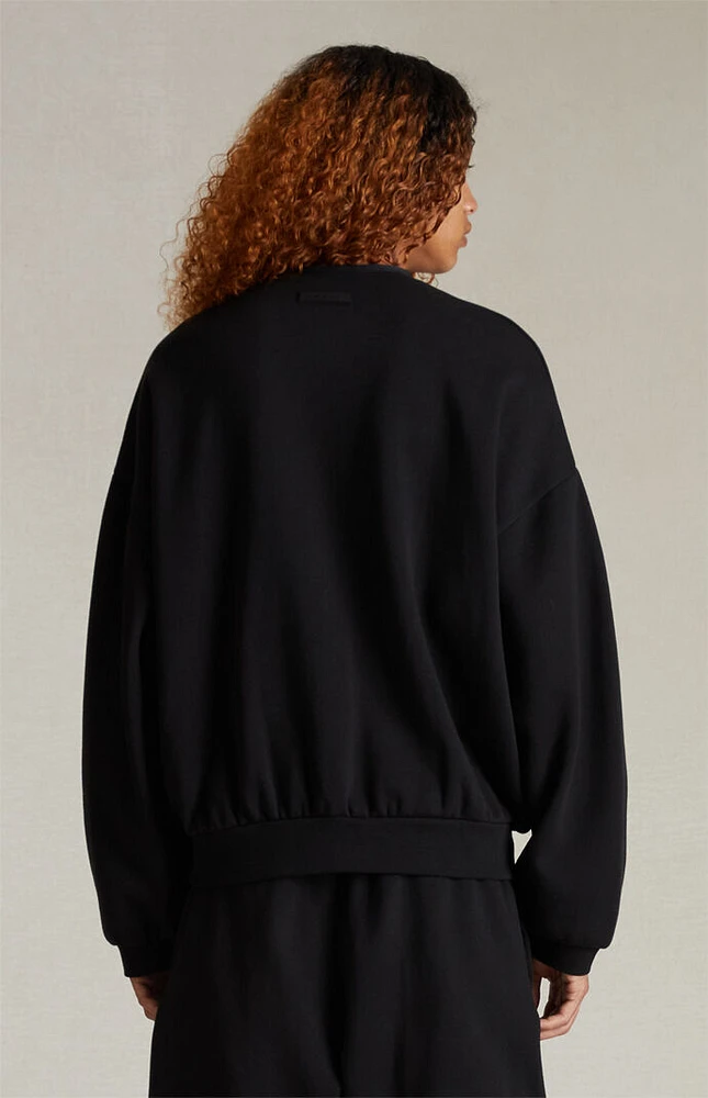 Fear of God Essentials Jet Black Crew Neck Sweatshirt