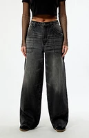 GUESS Originals Black Double Pocket Wide Leg Baggy Jeans