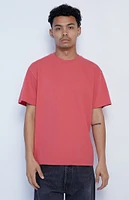 PS Basics Red Regular Solid T-Shirt