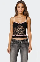 Edikted Ellen Sheer Lace Bra Top