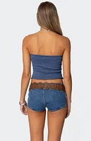 Edikted Laurier Distressed Knit Tube Top