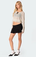 Edikted Grace Sheer Ruffle Chiffon Top