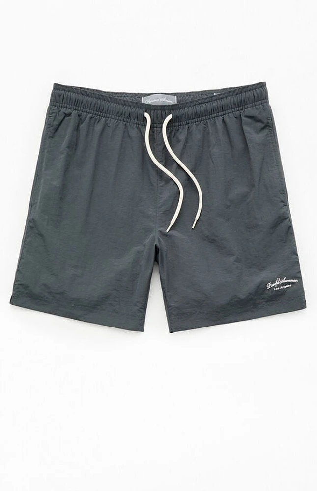 Pacsun Gray Collegiate 6.5" Swim Trunks