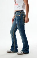 True Religion Becca Mid Rise Flap Super Bootcut Jeans