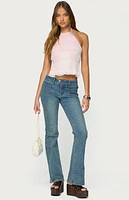 Edikted Amit Tiered Chiffon Halter Top