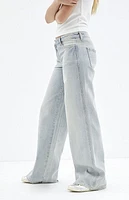 Pacsun Casey Light Indigo Shine Low Rise Baggy Jeans