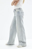 PacSun Casey Light Indigo Shine Low Rise Baggy Jeans