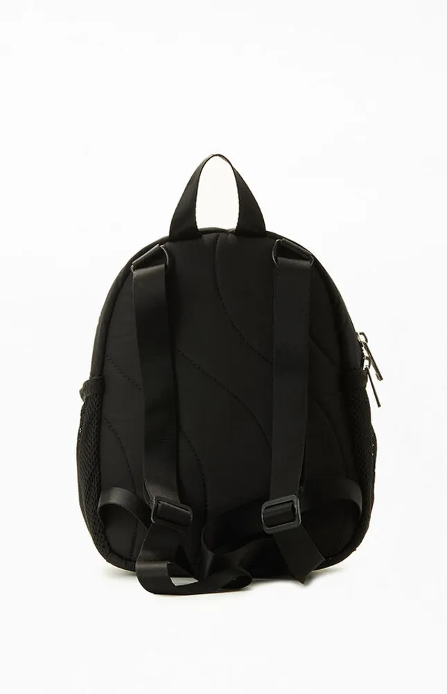 Black Linear Mini Backpack
