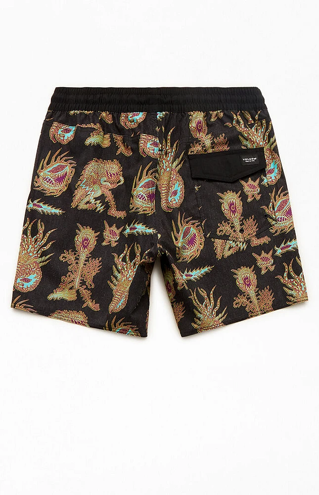 Volcom Eco Featured Artist Tetsunori 7" Swim Trunks