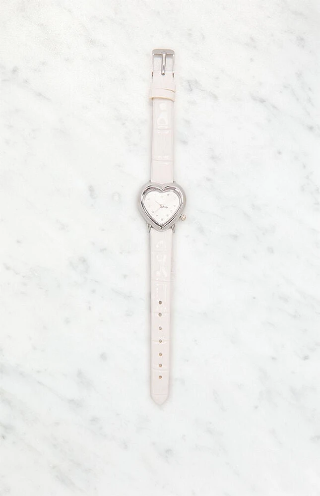 LA Hearts Faux Crocodile Heart Watch