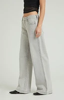 PacSun Casey Light Gray Dart Low Rise Baggy Jeans