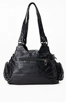 PacSun Faux Leather Studded Zip Duffle Shoulder Bag