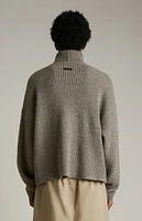 Fear of God Essentials Heather Grey Heavy Waffle Knit Turtleneck Sweater