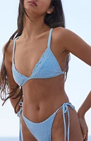 PacSun Eco Blue Emma Gingham Triangle Bikini Top